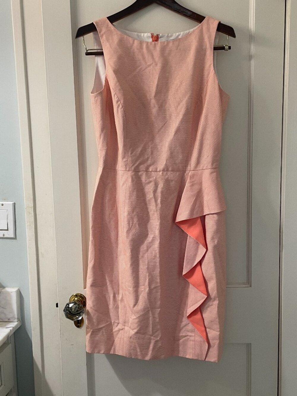 Antonio Melani Celina Dress Size 6 Peach Tank dress ruffle front - Picture 2 of 7